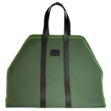 Log Tote in Olive Canvas with Brown Leather Handles