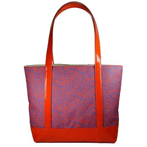 Fabric and Patent Tote