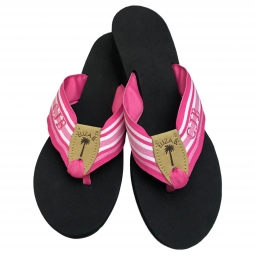 GGS 437 Stripe with Bright Pink Back & Toe Ribbon
