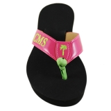 Monogrammed Patent Leather Sandals