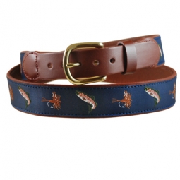 Leather Belt with Motif Accent
