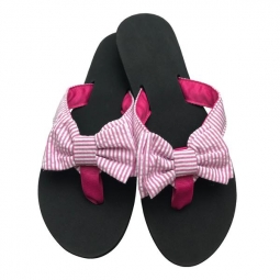 Derby Day Hot Pink Seersucker Sandal