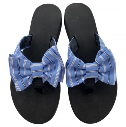 Sailors Stripe Derby Day Bow with Black Toe