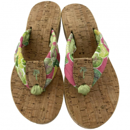 Leafy Garden Fabric on Cork