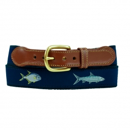 Grand Slam on Navy Cotton Web with Stitch Tab