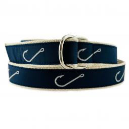 D-Ring Fish Hook Motif on Natural Cotton Web