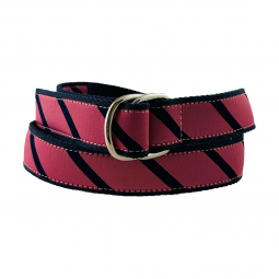 D-Ring Sail Red & Navy Silk Stripe on Navy Surcingle