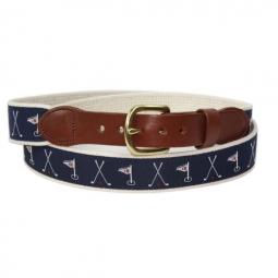 Natural Cotton Web Plain Tab with 90 Golf Motif