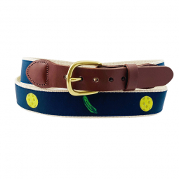 Pickle Ball Motif Belt on Natural Cotton Web