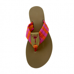 Bright Stripes Pink & Orange Pink Embossed Stamp Pink Orange Toe