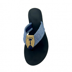 Chambray Indigo with Regular Peanut Navy Stamp and Dark Navy Toe