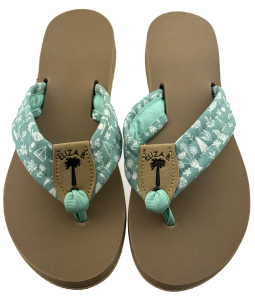 Green Sea Life Fabric with Lucite Toe and Regular Eliza B Peanut