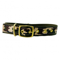 Classic Dog Collar - Camo on Olive Nylon