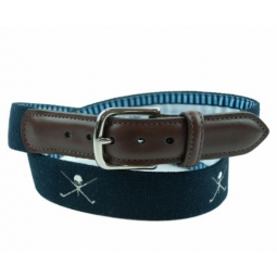 Military Spec Navy with Crossed Club Embroidery Full Width Tab and Lined with Signature Leather Man