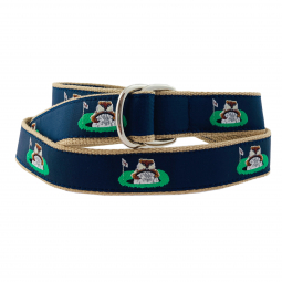 D-Ring Caddy Shack Motif Belt on Khaki Cotton Web