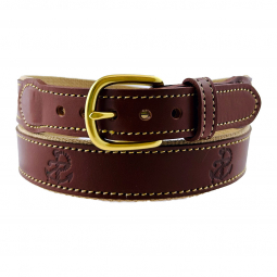 Khaki Cotton Web with Leather Man Brown Anchor Stamp Accent