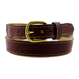 Khaki Cotton Web with Leather Man Brown Sport Dolphin Stamp Accent