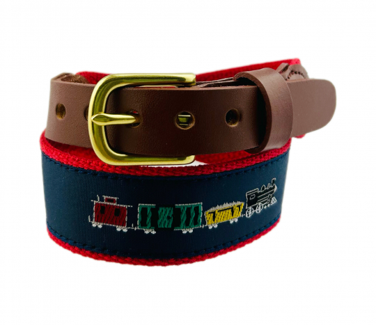 Red Train Motif Belt: Eliza B & Leather Man Ltd display picture 2