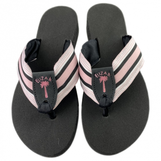 Candy Stripe Ribbon Sandal With Metallic Pink Stamp Eliza B Leather Man Ltd Candy Stripe Ribbon Sandal With Metallic Pink Stamp Eliza B Leather Man Ltd
