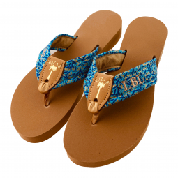 Butterfly Bush Monogram Sandal with Gold Stamp