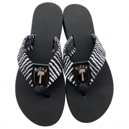 Corrugated Stripe Black Patent Peanut Silver Stamp & Black Toe Ribbon
