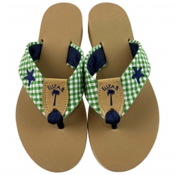 Kelly Check with Navy Starfish Embroidery & Dark Navy Stamp