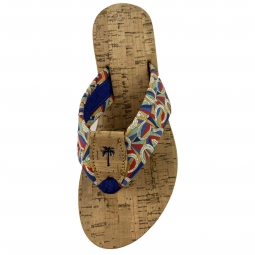 Derby Day with Light Navy Toe & Palm on Cork Wedge