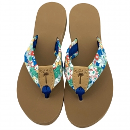 Blue Riley Sandal with Century Blue Toe Ribbon