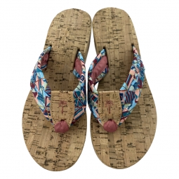Harbour Breeze on Cork with Dusty Rose Palm & Sail Red Toe Ribbon