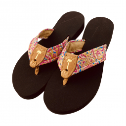 Scrolls Azalea Monogram Sandal with Gold Stamp Palm