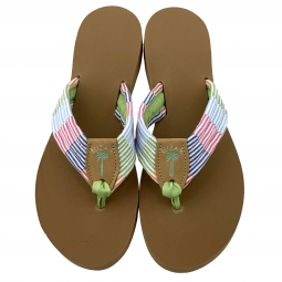 Seersucker Patch with Lime Stamp & Toe Ribbon