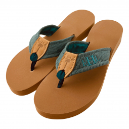 Verde Raffia Monogram Sandal