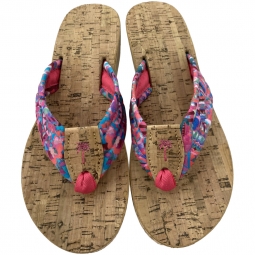 Moypop Cork Wedge with Watermelon Palm & Toe Ribbon
