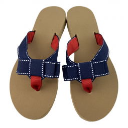 Navy Tailored Bow with Red Back & Toe