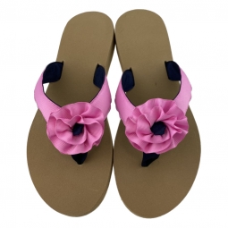 Mini Rosette Sandal in Rose Bloom & Dark Navy