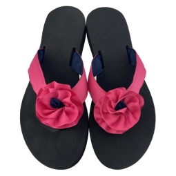 Mini Rosette Sandal in Hot Pink & Navy