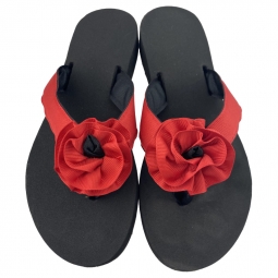 Mini Rosette Sandal in Red & Black