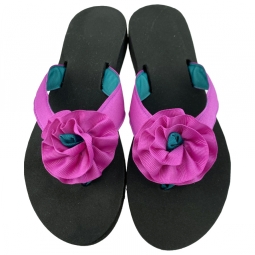 Mini Rosette Sandal in Wildberry & Teal