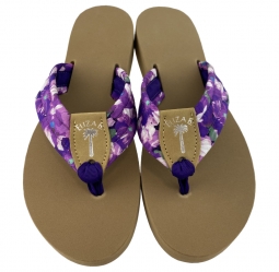 Amethyst Fabric Sandal with Silver Stamp & Regal Purple Toe Ribbon