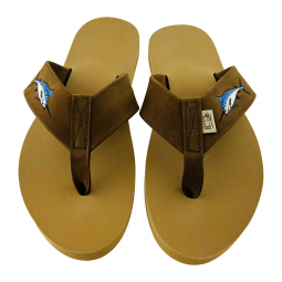 1.5" Dark Brown Nubuck with Marlin Almond Regular Sole