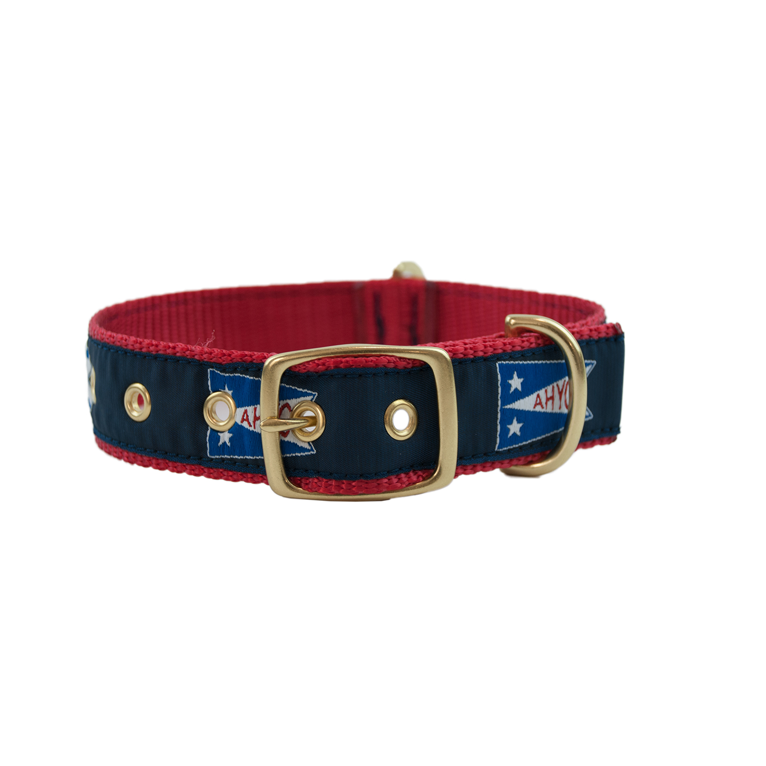 Classic Nylon Dog Collar with AHYC Burgee Eliza B & Leather Man Ltd