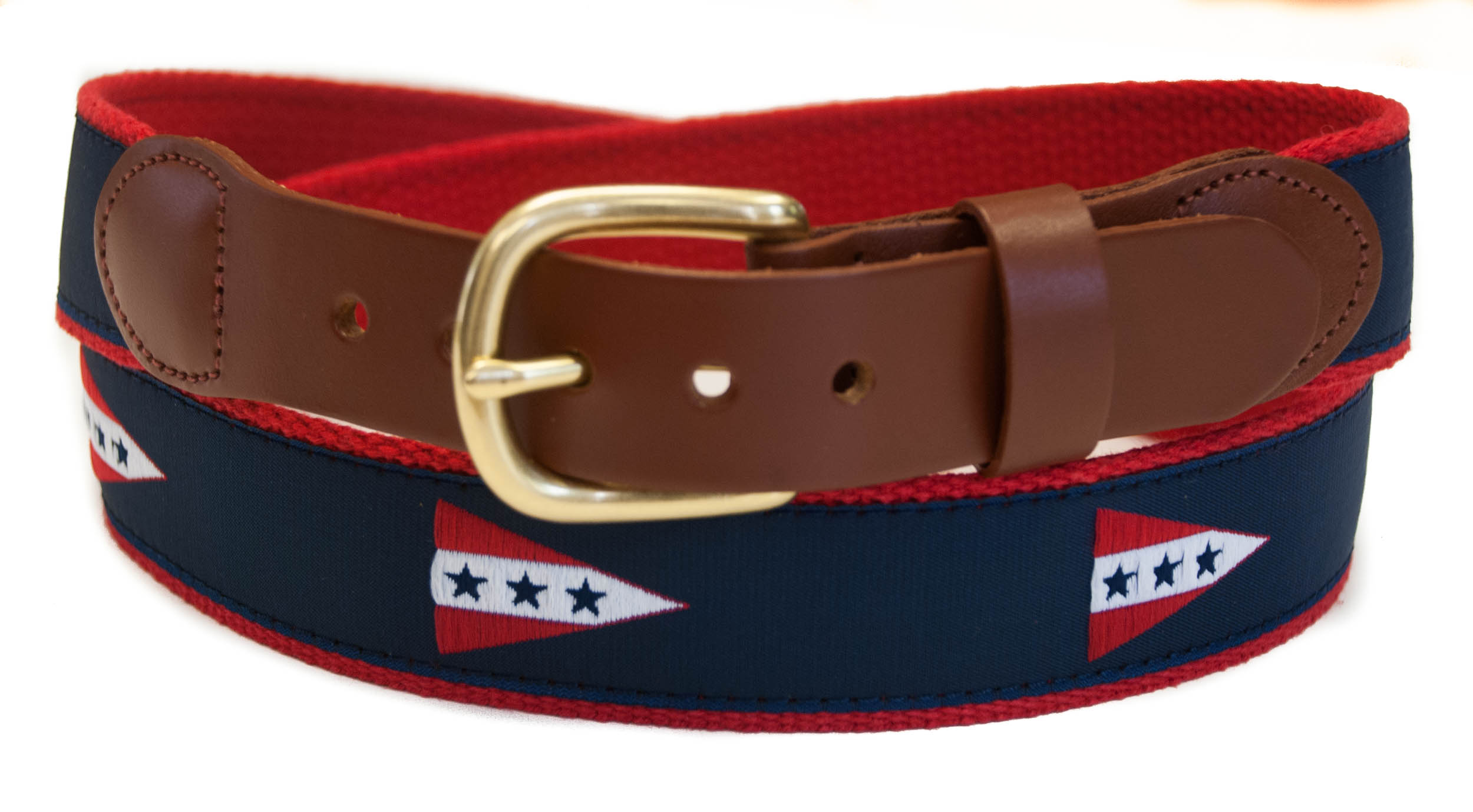 Vintage Montauk Yacht Club NNB Red Web Belt with Branded Buckle King Webbing Belt – Fishpond main image 3