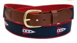 Cedar Point Yacht Club Classic Men's Leather Tab Belt