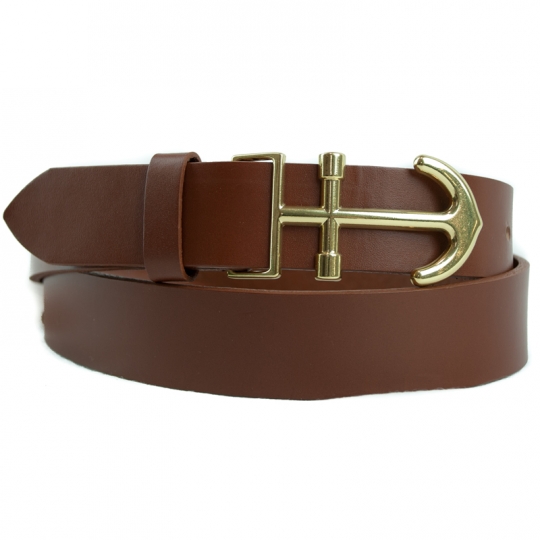 Anchor Buckle Leather Belt