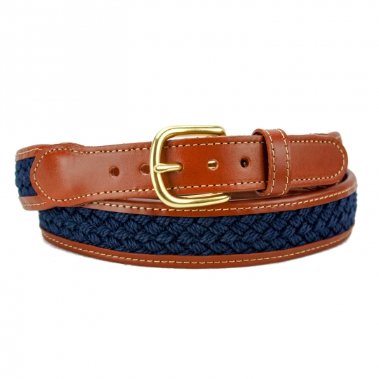 macrame leather belt Woven Macrame Nautical Belts with Leather Tabs: Skipjack  main image 4