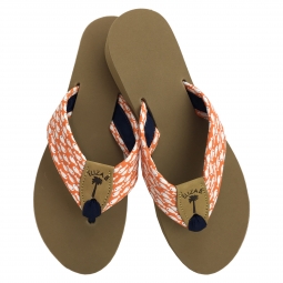 Fish Eye Fabric with Classic Eliza B Peanut and Dark Navy Toe