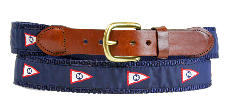 Norwalk Yacht Club Leather Tab Belt