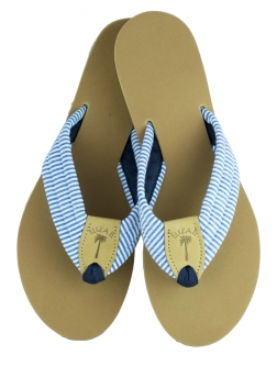 Navy Seersucker with Regular Peanut and Dark Navy Toe