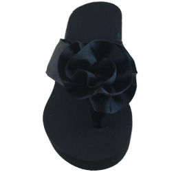 Large Rosette Grosgrain Sandal