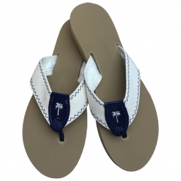 Batten Down - Natural Canvas with Navy Zig Zag & Patent Peanut